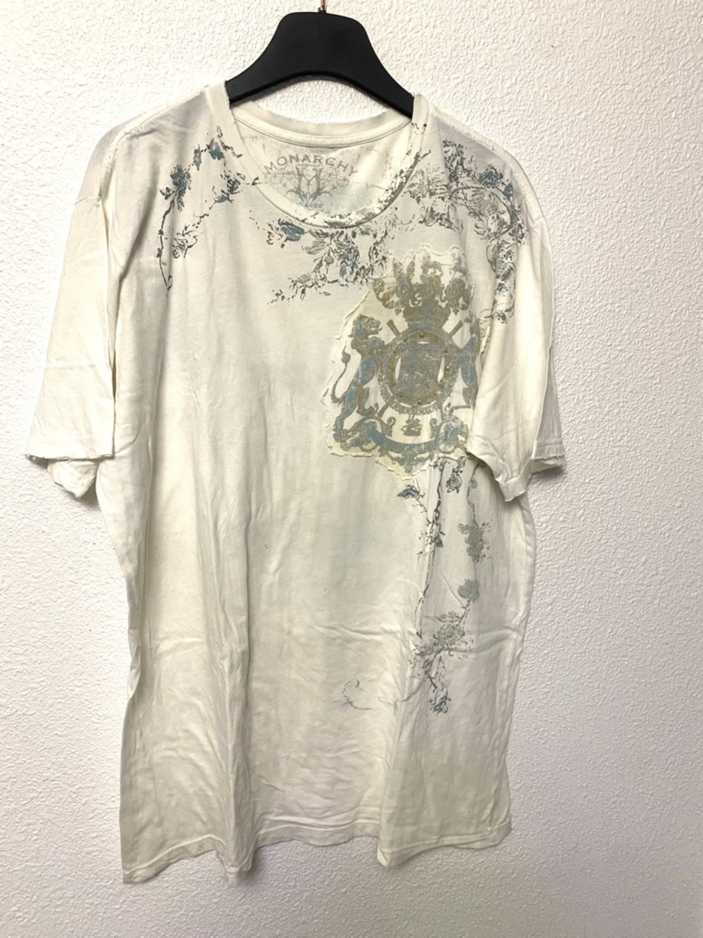 Vintage Monarchy Raw Edged Overstitched T-Shirt Sz 3X